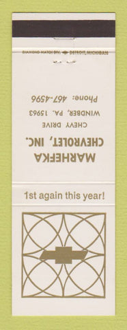 Matchbook Cover - Chevrolet  Marhefka Windber PA