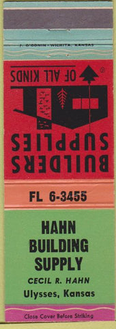 Matchbook Cover - Hahn Building Supply Ulysses KS lumber yard