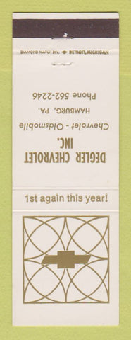 Matchbook Cover - Chevrolet  Degler Hamburg PA