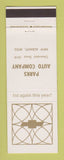 Matchbook Cover - Chevrolet  Parks Auto New Albany MS