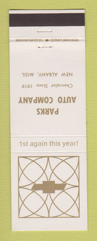 Matchbook Cover - Chevrolet  Parks Auto New Albany MS
