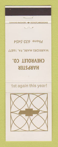 Matchbook Cover - Chevrolet  Harpster Warriors Mark PA