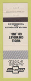 Matchbook Cover - 1984 Chevrolet  Wudel  Yankton SD