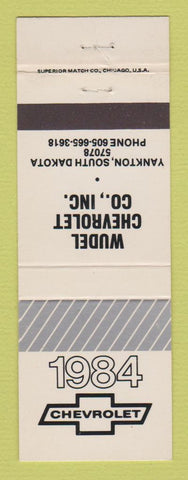 Matchbook Cover - 1984 Chevrolet  Wudel  Yankton SD