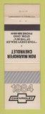 Matchbook Cover - 1984 Chevrolet  Ron Marhofer Stow OH WEAR