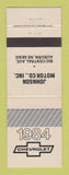 Matchbook Cover - 1984 Chevrolet  Johnson Motors Auburn NE