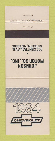 Matchbook Cover - 1984 Chevrolet  Johnson Motors Auburn NE