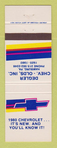 Matchbook Cover - 1980 Chevrolet  Degler Oldsmobile Hamburg PA