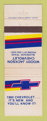 Matchbook Cover - 1980 Chevrolet  Woody Jackson McGregor TX