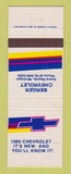 Matchbook Cover - 1980 Chevrolet  Berger Grand Rapids MI