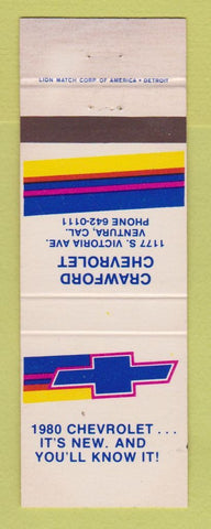 Matchbook Cover - 1980 Chevrolet  Crawford Ventura CA