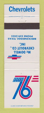 Matchbook Cover - 1976 Chevrolet  McDowell Breckenridge TX