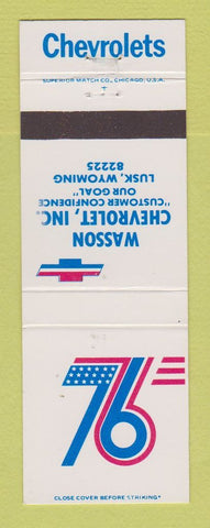 Matchbook Cover - 1976 Chevrolet  Wasson Lusk WY