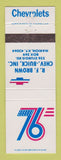 Matchbook Cover - 1976 Chevrolet  RF Brown Buick Marion KY