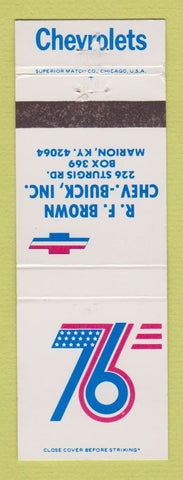 Matchbook Cover - 1976 Chevrolet  RF Brown Buick Marion KY