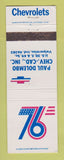 Matchbook Cover - 1976 Chevrolet  Paul Dolembo Cadillac Valparaiso IN