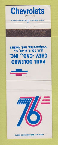 Matchbook Cover - 1976 Chevrolet  Paul Dolembo Cadillac Valparaiso IN