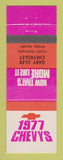 Matchbook Cover - 1977 Chevrolet  Gary Siler Evart MI