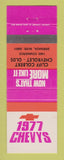 Matchbook Cover - 1977 Chevrolet  Cliff Colbert Oldsmobile Grenada MS