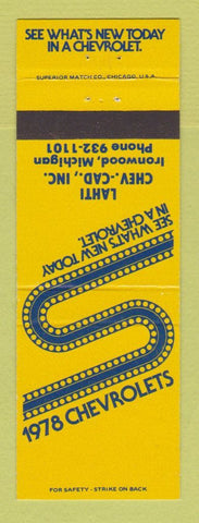 Matchbook Cover - 1978 Chevrolet  Lahti Cadillac Ironwood MI