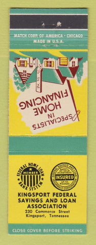 Matchbook Cover - Kingsport Federal Savings and Loan Kingsport TN