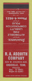 Matchbook Cover - RA Asquith Insurance Knoxville TN
