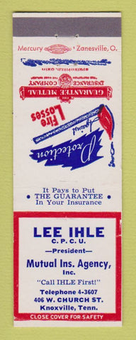 Matchbook Cover - Lee Ihle Insurance Knoxville TN