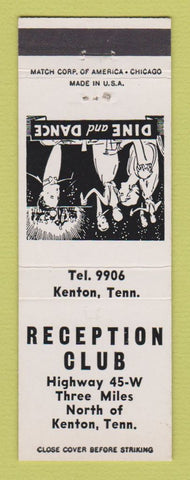 Matchbook Cover - Reception Club Kenton TN