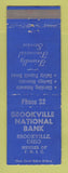 Matchbook Cover - Brookville National Bank Brookville OH low phone # WEAR