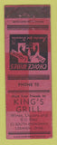 Matchbook Cover - King's Grill Lebanon OH WEAR