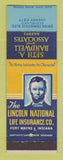 Matchbook Cover - Lincoln Insurance Seth Bardwell Cleveland OH
