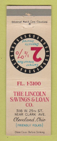 Matchbook Cover - Lincoln Savings and Loan Cleveland OH WEAR