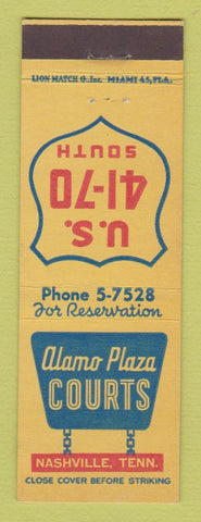 Matchbook Cover - Alamo Plaza Courts Nashville TN