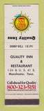 Matchbook Cover - Quality Inns Manchester TN