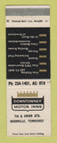 Matchbook Cover - Downtowner Motors Inns Nashville TN