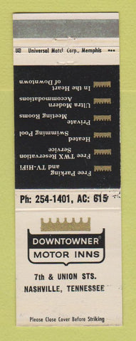 Matchbook Cover - Downtowner Motors Inns Nashville TN