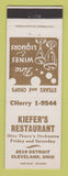 Matchbook Cover - Kiefer's Restaurant Cleveland OH