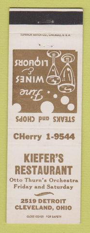 Matchbook Cover - Kiefer's Restaurant Cleveland OH