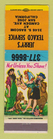 Matchbook Cover - Jerry's Texaco oil gas San Jose CA hillbilly WEAR