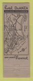 Matchbook Cover - Hotel De Anza San Jose CA Hughson Modesto WEAR