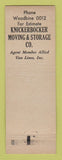 Matchbook Cover - Knickerbocker Moving Storage Cleveland OH