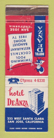 Matchbook Cover - Hotel De Anza San Jose CA WEAR