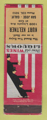 Matchbook Cover - Kurt Keltner Liquor San Jose CA