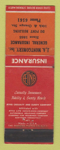 Matchbook Cover - JA Montgomery Insurance AETNA