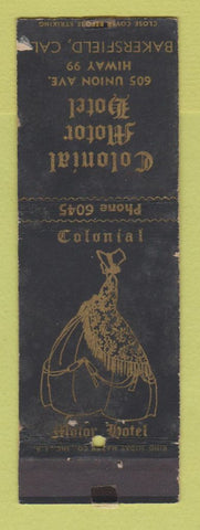 Matchbook Cover - Colonial Motor Hotel Bakersfield CA WORN KING MIDAS
