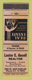 Matchbook Cover - Lester Gesell Real Estate San Jose CA WEAR