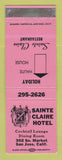Matchbook Cover - Sainte Claire Hotel San Jose CA SAMPLE WEAR