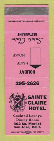 Matchbook Cover - Sainte Claire Hotel San Jose CA SAMPLE WEAR