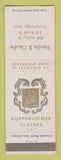 Matchbook Cover - Kuppenheimer Men's Clothes Hardie Caudle Chattanooga TN