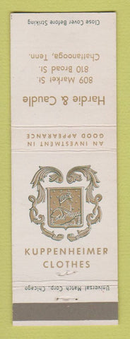 Matchbook Cover - Kuppenheimer Men's Clothes Hardie Caudle Chattanooga TN